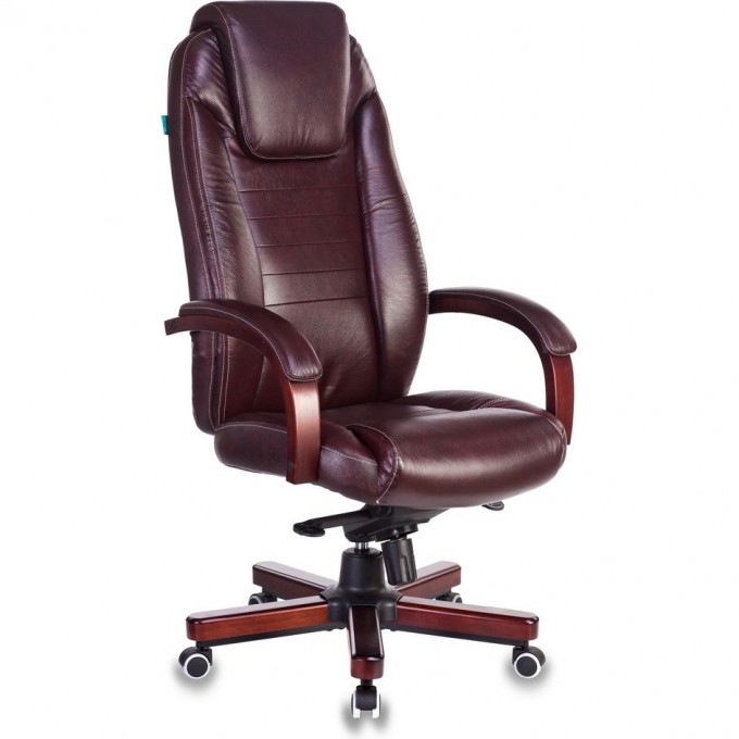 Кресло руководителя БЮРОКРАТ T-9923WALNUT коричневое, кожа T-9923WALNUT/BROWN Кресло руководителя БЮРОКРАТ T-9923WALNUT коричневое, кожа T-9923WALNUT/BROWN