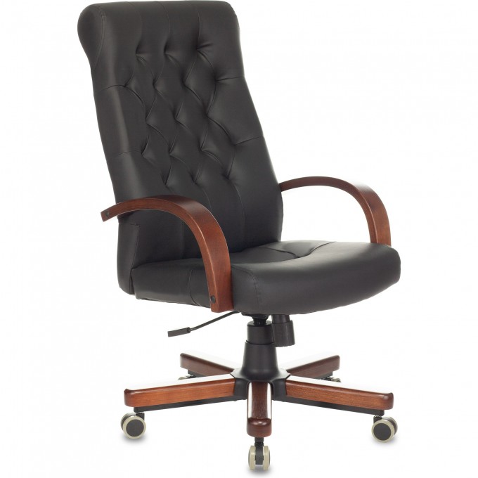 Кресло руководителя БЮРОКРАТ T-9928WALNUT/ECO черное, экокожа T-9928WALNUT/ECO-B Кресло руководителя БЮРОКРАТ T-9928WALNUT/ECO черное, экокожа T-9928WALNUT/ECO-B